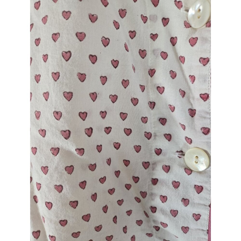 Roller Rabbit Heart Shapes Womens Pajama Top Sleep Shirt - Picture 2 of 7
